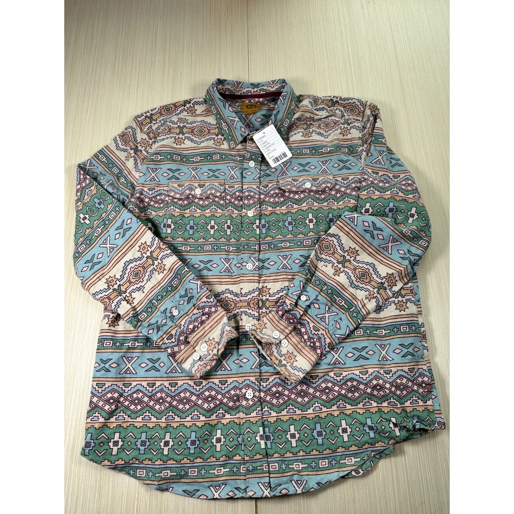 Stapleford Workwear To The State Shirt Men‎ XL Multicolor Tribal Print Button-Up
